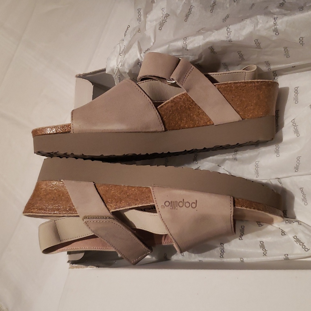 Birkenstock New LINDA Platform Wedge Sandal TAUPE NIB Arch Support Comfort 🎉HP - Picture 14 of 16